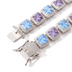 10mm square color blue purple zircon necklace