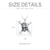 Sterling Silver Pirate Vintage Punk Style Skull Pendant Necklace for Men
