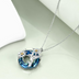 Hummingbird Necklace with Blue Crystal Gifts for Women Sterling Silver