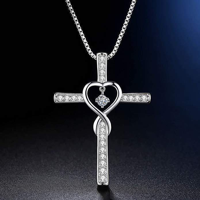 Cross Religious Belief Inlaid Zircon Pendant - Minihomy