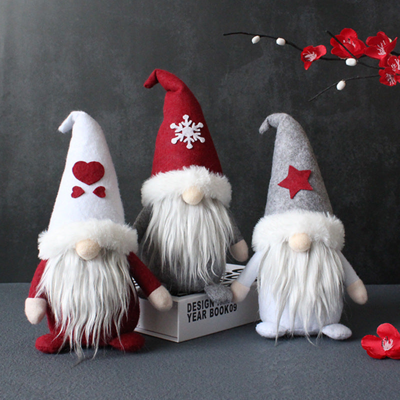 Creative Hooded Faceless Doll Holiday Dwarf Santa Claus Plush Decoration Ornaments - Minihomy