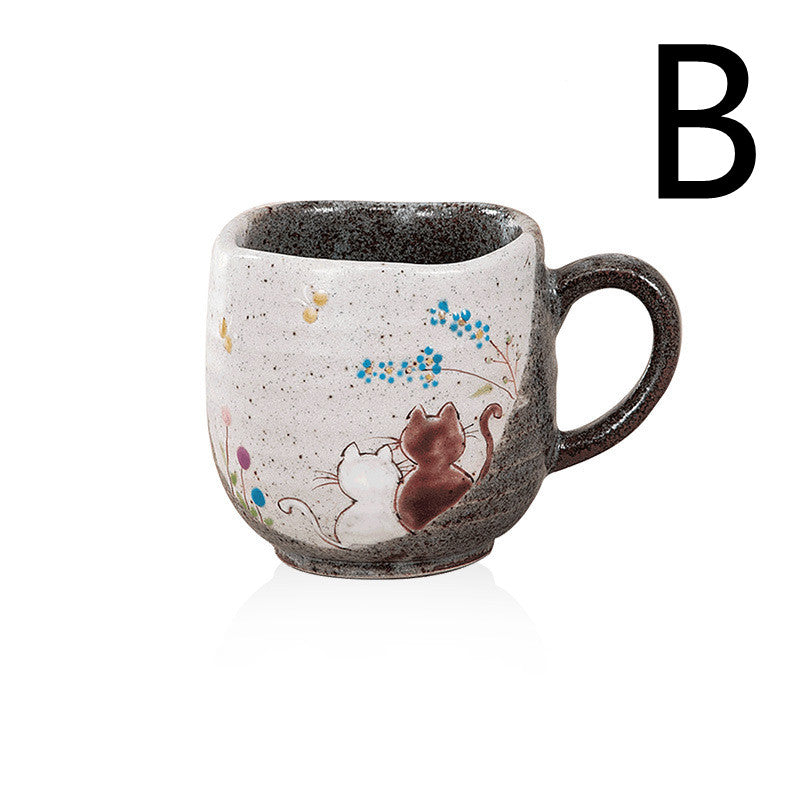 Household Milk Cup Hand-painted Mug Cat Coffee Cup Tea Cup - Minihomy