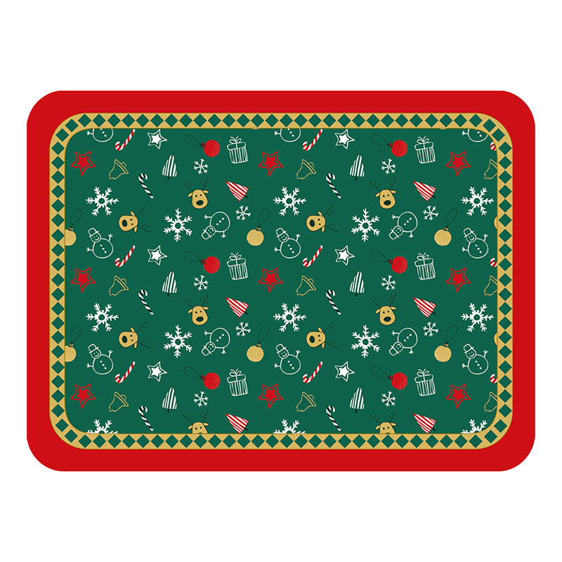 Christmas Leather American Retro Insulated Western Placemat - Minihomy