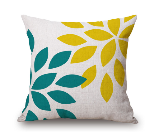 Nordic yellow green geometric print cushion cover - Minihomy