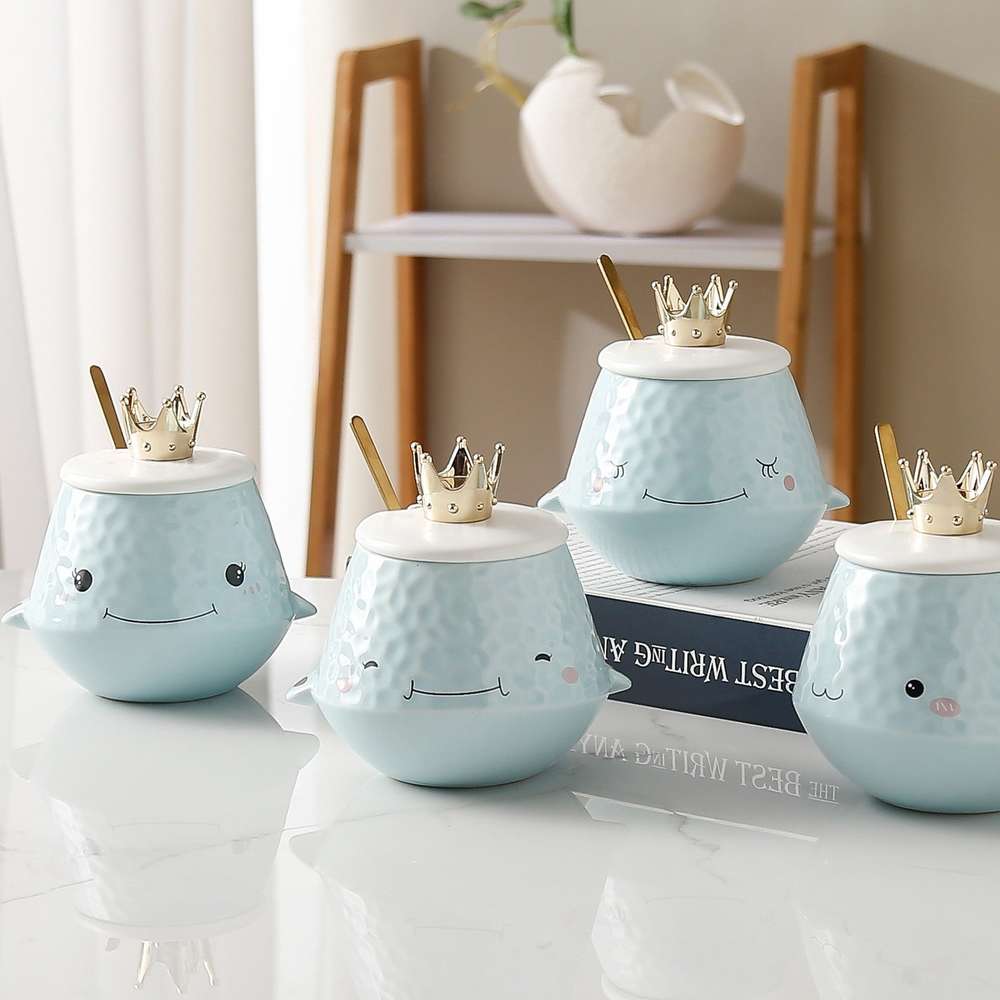 Cute Dolphin Baby Ceramic Water Cup Creative Cartoon - Minihomy