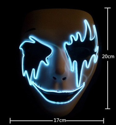 Halloween Skeleton Mask LED Glow Scary EL-Wire Mask - Minihomy