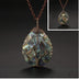 Natural color shellfish abalone shell winding necklace - Minihomy