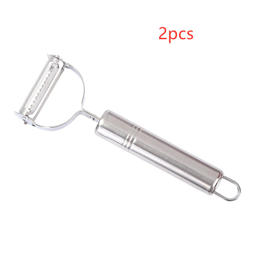 2 in1 Stainless Steel Potato Grater Julienne Peeler Kitchen Accessories Vegetables Peeler Double Planing Grater Kitchen Tools - Minihomy