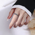 925 Sterling Silver Color Diamond Index Finger Ring Women's Retro Scale Design - Minihomy