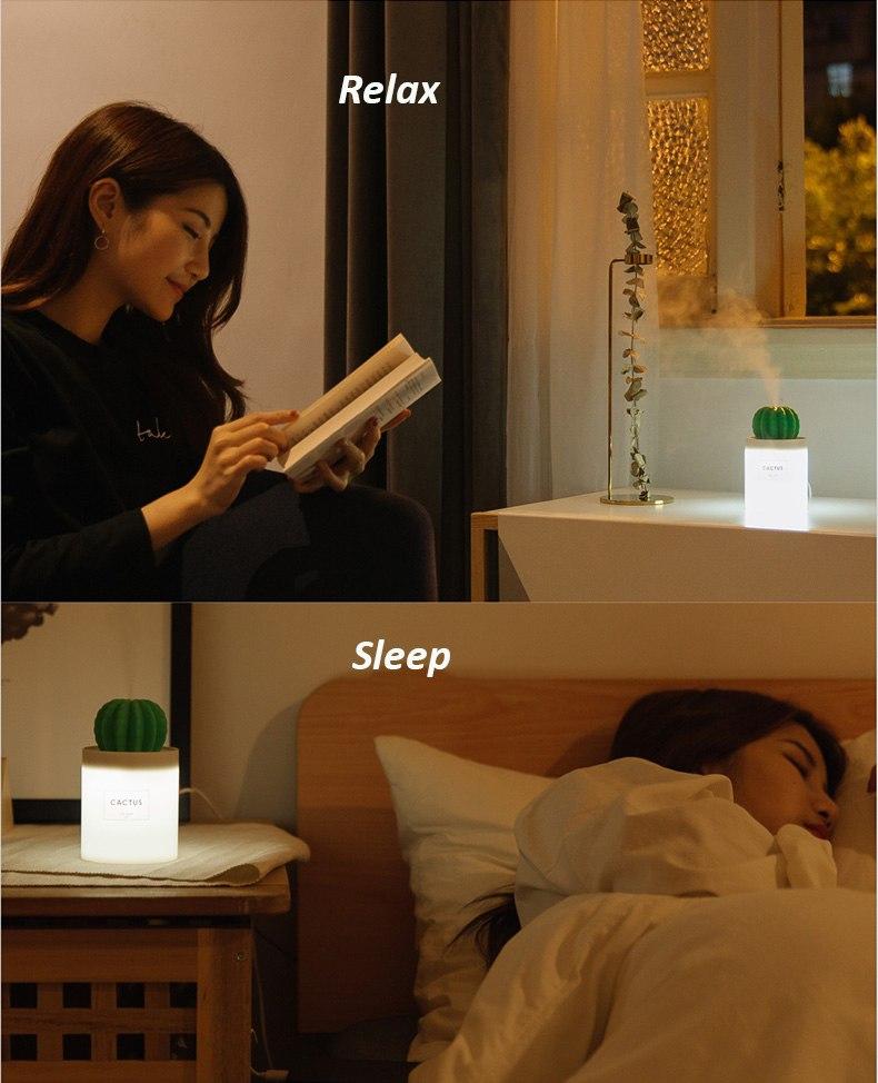 Luminous Cactus Ball Humidifier - Minihomy