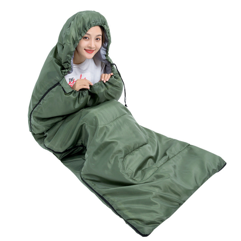 Outdoor Camping Adult Sleeping Bag Portable Light Waterproof Travel Hiking Sleeping Bag With Cap - Minihomy