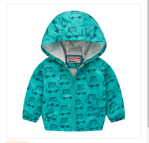 Hooded jacket with print pattern for kids