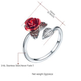 Gold Plated Rose Gold Ladies Rings With Roses - Minihomy