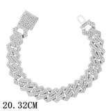 12mm Iced Out Cuban Link Chain Bracelet