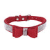 Rhinestone Bow Pet Dog Collar Leash - Minihomy