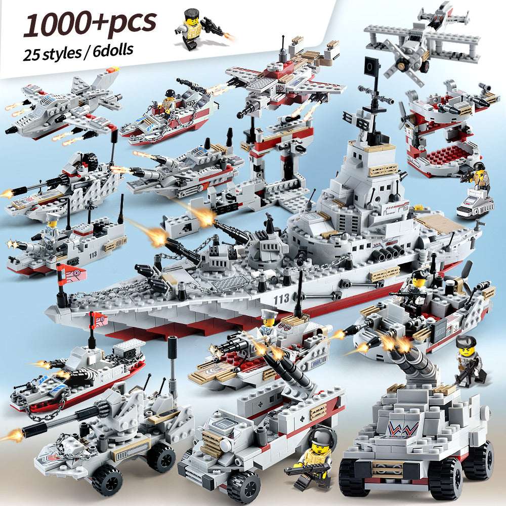 8-in-1 military battleship boy gift puzzle children toys - Minihomy