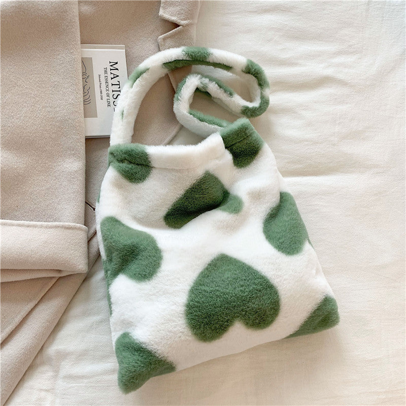 Love Heart Shoulder Bags Plush For Women