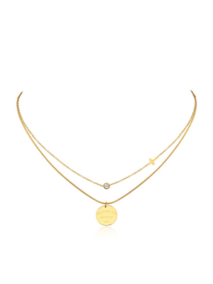 Double layered necklace women