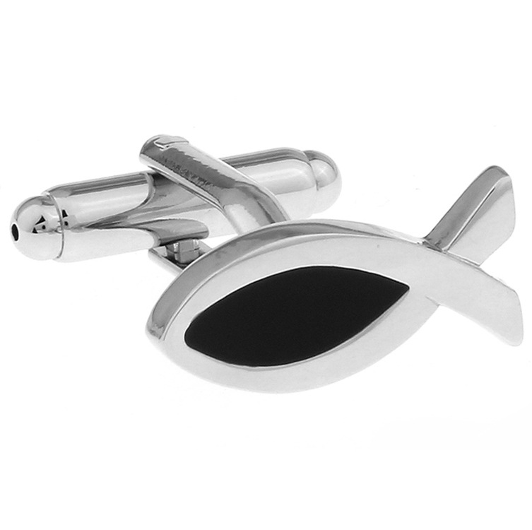 Cartoon Pictograms Little Black Fish Cufflinks Cufflinks - Minihomy