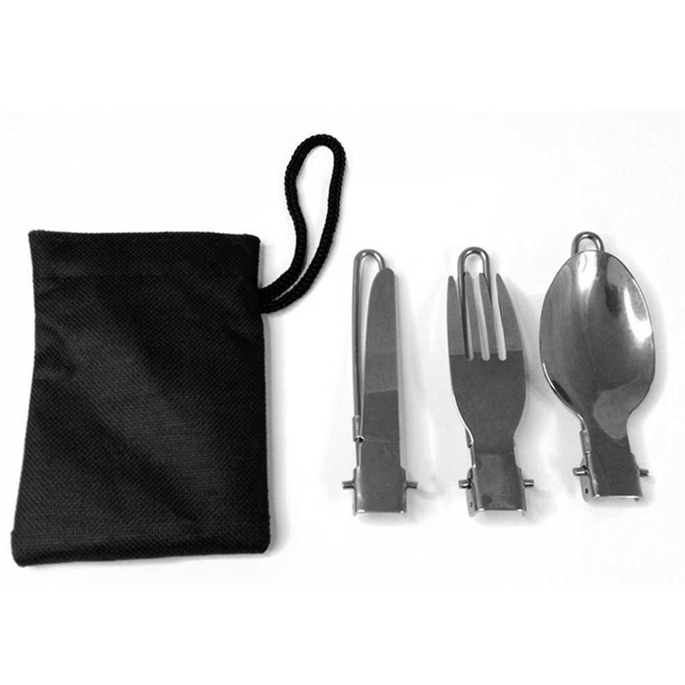 3pcs Set Folding Picnic Traveling Hiking Camping Cutlery Ute - Minihomy