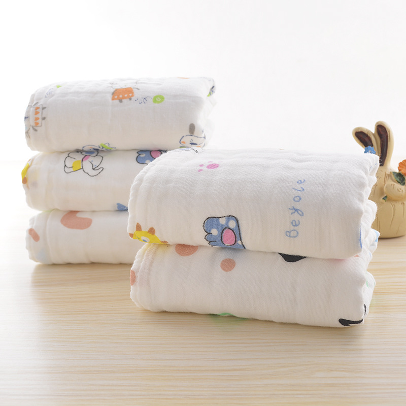 Cotton 6-layer washed gauze folds children's towel - Minihomy