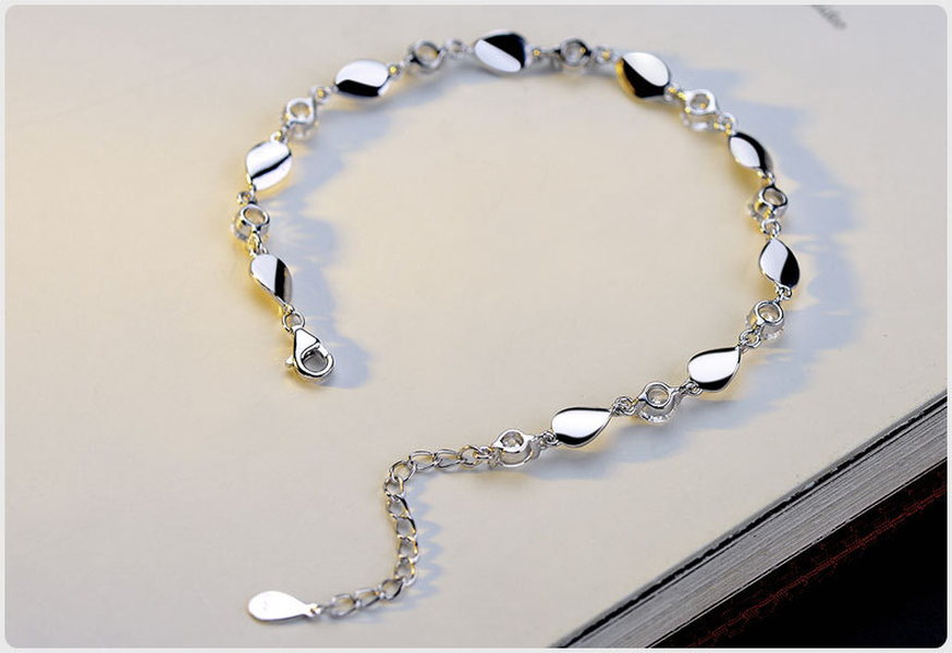 Diamond-encrusted 925 sterling silver bracelet - Minihomy