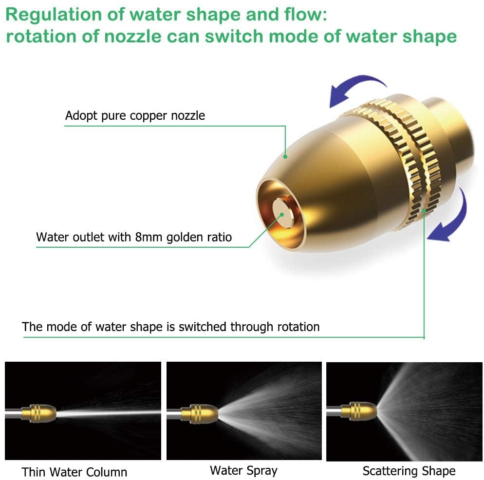 High Pressure Power Washer Water SprayG-un Nozzle Wand Attachment Garden Hose US - Minihomy