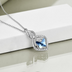 925 Sterling Silver Infinity Necklace Blue Crystal Butterfly Gift