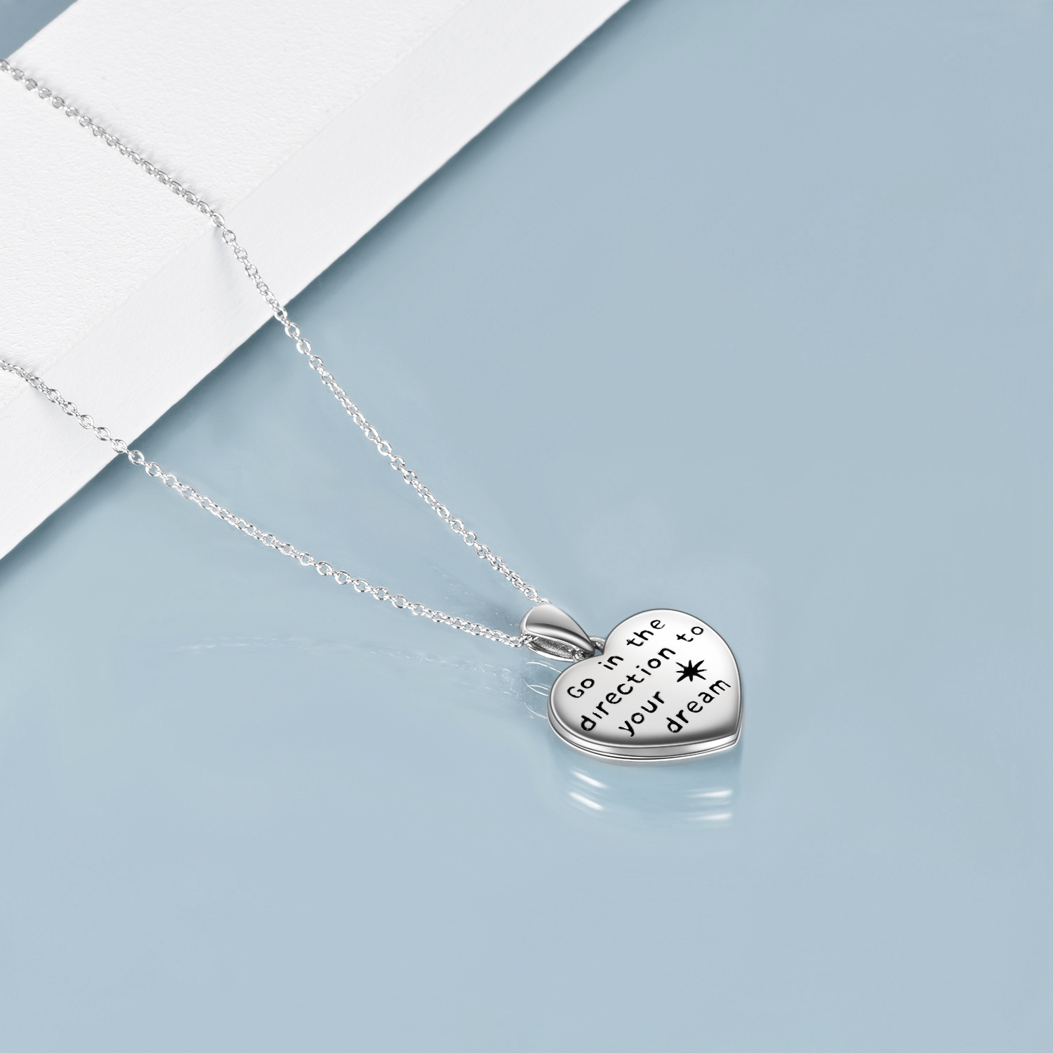 925 Sterling Silver Locket Necklace that Holds Pictures Compass Jewelry High School College Graduation Gifts for Women