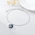 14k White-Gold Plated Austrian Circular Blue Crystal with S925 Sterling Sliver Hummingbird Anklet Summer Beach Gifts - Minihomy