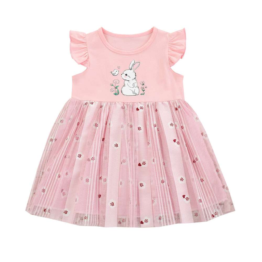 Easter Little Girls Cartoon Rabbit Princess Dress - Minihomy