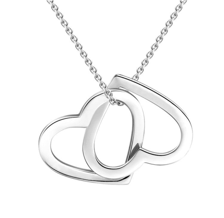 Personalized Customization Of Double Heart Necklace Lettering