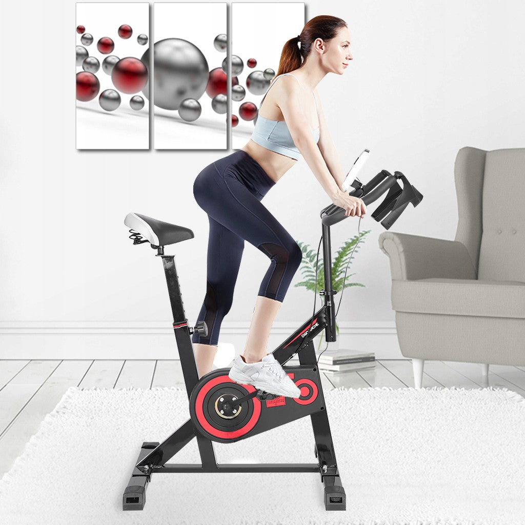 Indoor Exercise Bike Stationary Bicycle Cardio Fitness Workout Gym & Home - Minihomy