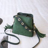 Frosted tassel bucket bag of the wild shoulder messenger bag - Minihomy