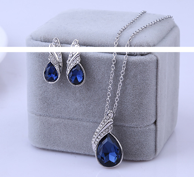 Crystal Zircon Necklace Set Combination - Minihomy