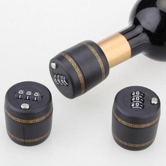 Plastic Bottle Password Lock Combination Lock Wine Stopper Vacuum Plug Device Preservation For Furniture Hardware