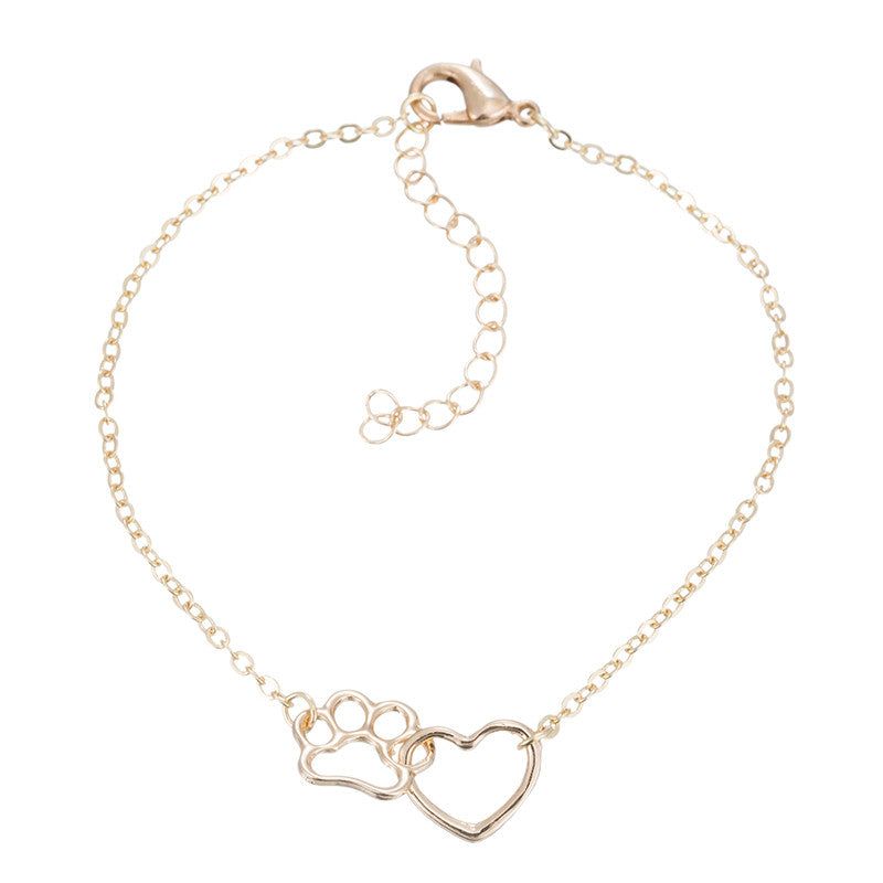 Dog claw heart pendant hollow clavicle chain - Minihomy