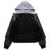 Autumn Winter Faux Leather Drawstring Hooded Thickened Short Zip Jacket - Minihomy