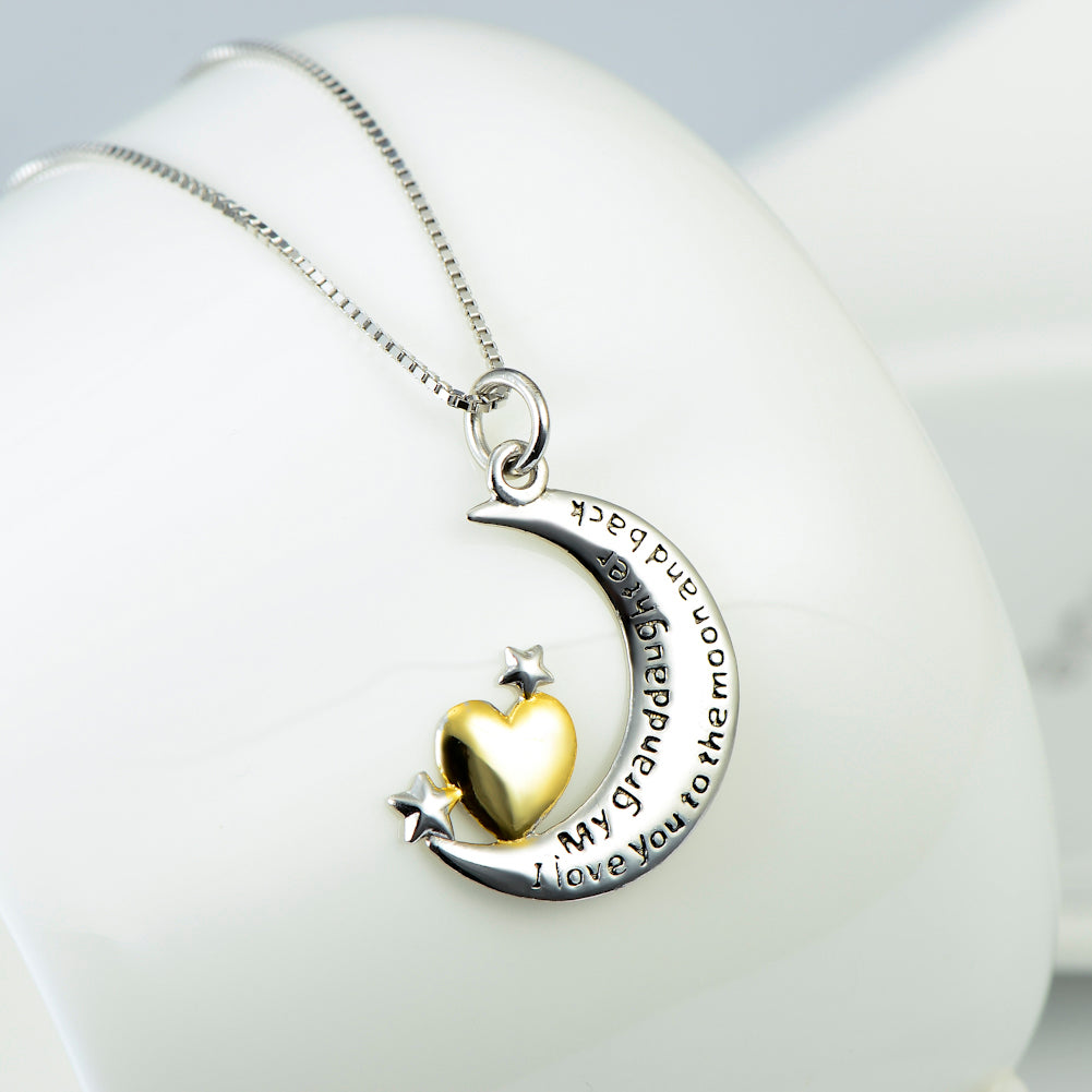 Moon &Star Shape Pendant 925 Silver Necklace - Minihomy