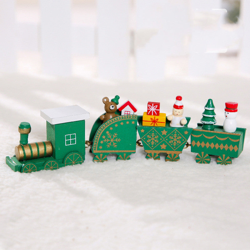 Wooden Christmas Train Decorations