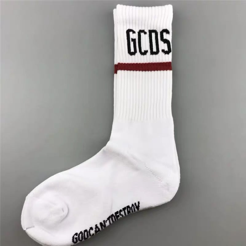 Pure cotton high-top letter socks