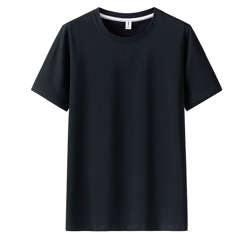 Men Short Sleeved Round Neck Solid Color Clothes - Minihomy