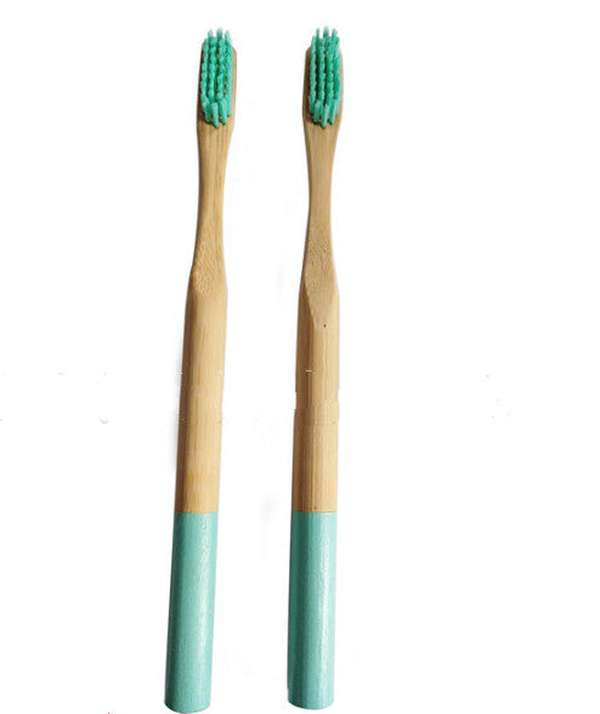 Natural round handle bamboo toothbrush - Minihomy