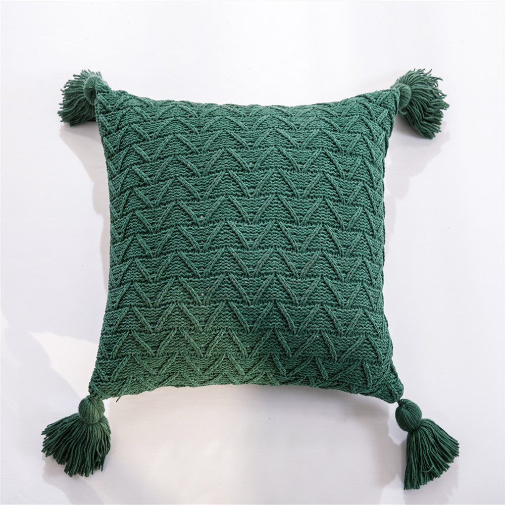 Chenille knitted quilted pillowcase - Minihomy