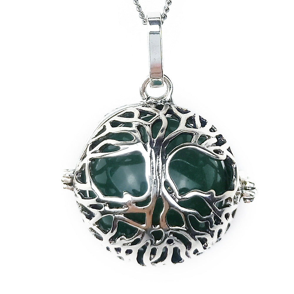 Natural Crystal Agate Seven Chakra Hollow Pendant