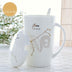 Creative Constellation Mark Ceramic Cup With Lid - Minihomy