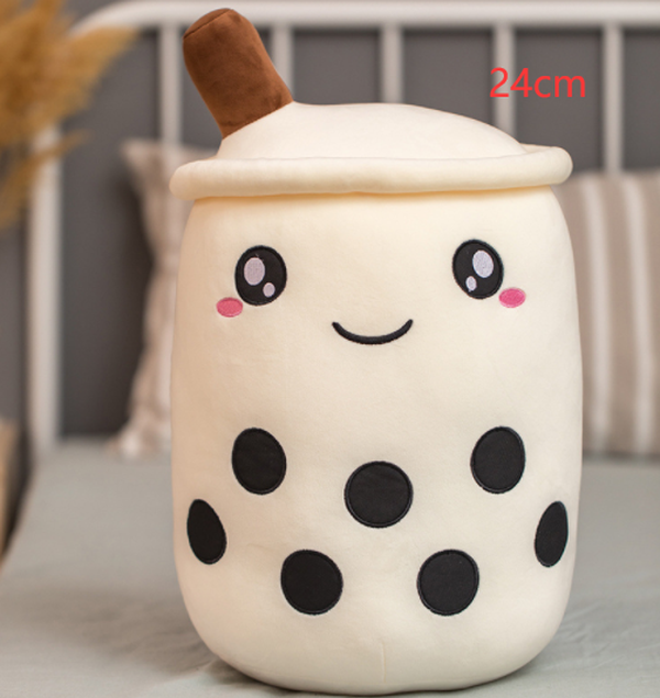 Cute Fruit Drink Plush Stuffed Soft Strawberry Milk Boba Tea Plush - Minihomy