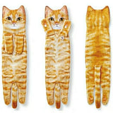 Cat Hand Towels Long Cat Shape Wipe Handkerchiefs Bath Towels For Bathroom Kitchen - Minihomy