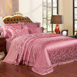 Ice Silk Jacquard High-end Linen And Cotton Bedding Set