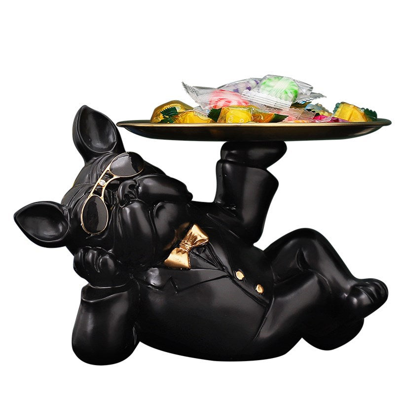 Nordic Fruit Plate - Bulldog Dog Storage Tray for Snacks, Keys, & More - Minihomy